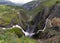 Wide angle view of Voringsfossen waterfalls Norway