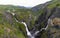 Wide angle view of Voringsfossen waterfalls Norway