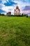 Wide angled view of the church Temple On The Blood in Yekaterinburg, Russia