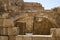 Wide arches in the passage at excavations in the Nabatean city of Mamshit