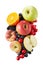 Wide assortment of organic halved fruits