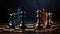 wide banner of chess pawns for concepts of challenge and critical decision and smart moves, Generative AI