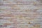 Wide beige brick wall background texture. Home and office design backdrop