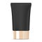 Wide black cosmetic cream tube with golden lid