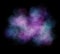 Wide black space background with realistic nebula and shining stars. Colorful cosmos with stardust and milky way. Magic color gala