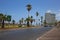 A wide boulevard near the Mediterranean Sea in Tel Aviv