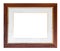Wide brown wooden picture frame with passepartout