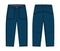 Wide denim pants illustration / blue, indigo color