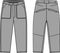 Wide denim pants illustration / gray