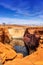 Wide desert landscape beyond the dam near Glenn Canyon Dam, AZ, USA