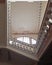 A wide flight of stairs of the old house. Marble handrail. Bottom view