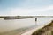 Wide image of large barge cargo boat