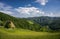 Wide landscape in a remote rural area of Transylvania mountains