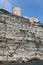 Wide long stairway on the rocks of Aragon Kings