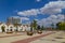 Wide modern street of the Larnaca city, Cyprus.