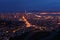 Wide night view of San Francisco city center