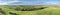 Wide panorama from Burton Dassett Hills on a bright autumnal day