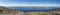 Wide panorama of Gandsfjord and Stavanger city coastline Lifjel mountain