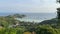 Wide panorama landscape view from the high Deisha viewpoint on picturesque tropical nature and sea, Chalok Baan Kao bay,