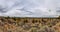 Wide panorama of a lava field on a top of Crack-in-the-Ground, Bend Oregon.