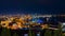 Wide panorama of night Baku city