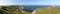 Wide panorama of sea and cliffs in Flamborough, UK