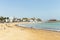 Wide panoramic coastal view of Broadstairs beach in Kent, England