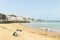 Wide panoramic coastal view of Broadstairs beach in Kent, England