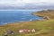 Wide panoramic view, fjord in west fjords region, Iceland