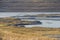 Wide panoramic view, fjord in west fjords region, Iceland