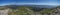 Wide panoramic view with top of Baranec peak on Western Tatra mountains or Rohace panorama. Sharp green mountains with