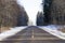 wide paved winter road