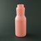 Wide pink juice bottle against black background. Advertisement idea. Minimal banner ad concept. Abstract 3D Background Art