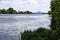 Wide river Labe with reed in front and Rip in background