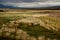 Wide riverbed with plants, Argentina