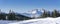 Wide scenic mountain panorama during wintertime in Salzburg Alps, Austria, Europe.