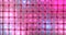Wide screen background of metallic bubble block wall reflecting pink and blue lights