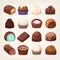 Wide selection of chocolate sweets