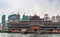 Wide shot on Jumbo Restaurant in Aberdeen Harbour, Hong Kong, China