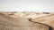 Wide shot of a pathway in a desert leading to the city under the clear sky