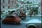 Wide shot of people milling around Spanish Steps, Rome, Italy