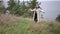 Wide shot portrait of charming smiling woman spinning with wheat sheaf in slow motion outdoors. Ukrainian beautiful