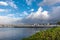 Wide shot of submarine USS Bowfin in Pearl Harbor, Oahu, Hawaii, USA