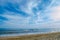 Wide shot of a wild lonely beach