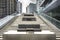 Wide stairway between two modern office buildings in Downtown Toronto, Canada