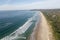 Wide stretch of beach at Byron bay,