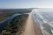 Wide stretch of beach at Byron bay,