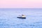 Wide summer tropical seascape pink tone Sunset or sunrise sky in Samui with Jet Ski