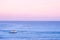 Wide summer tropical seascape pink tone Sunset or sunrise sky in Samui with Jet Ski