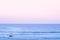 Wide summer tropical seascape pink tone Sunset or sunrise sky in Samui with Jet Ski